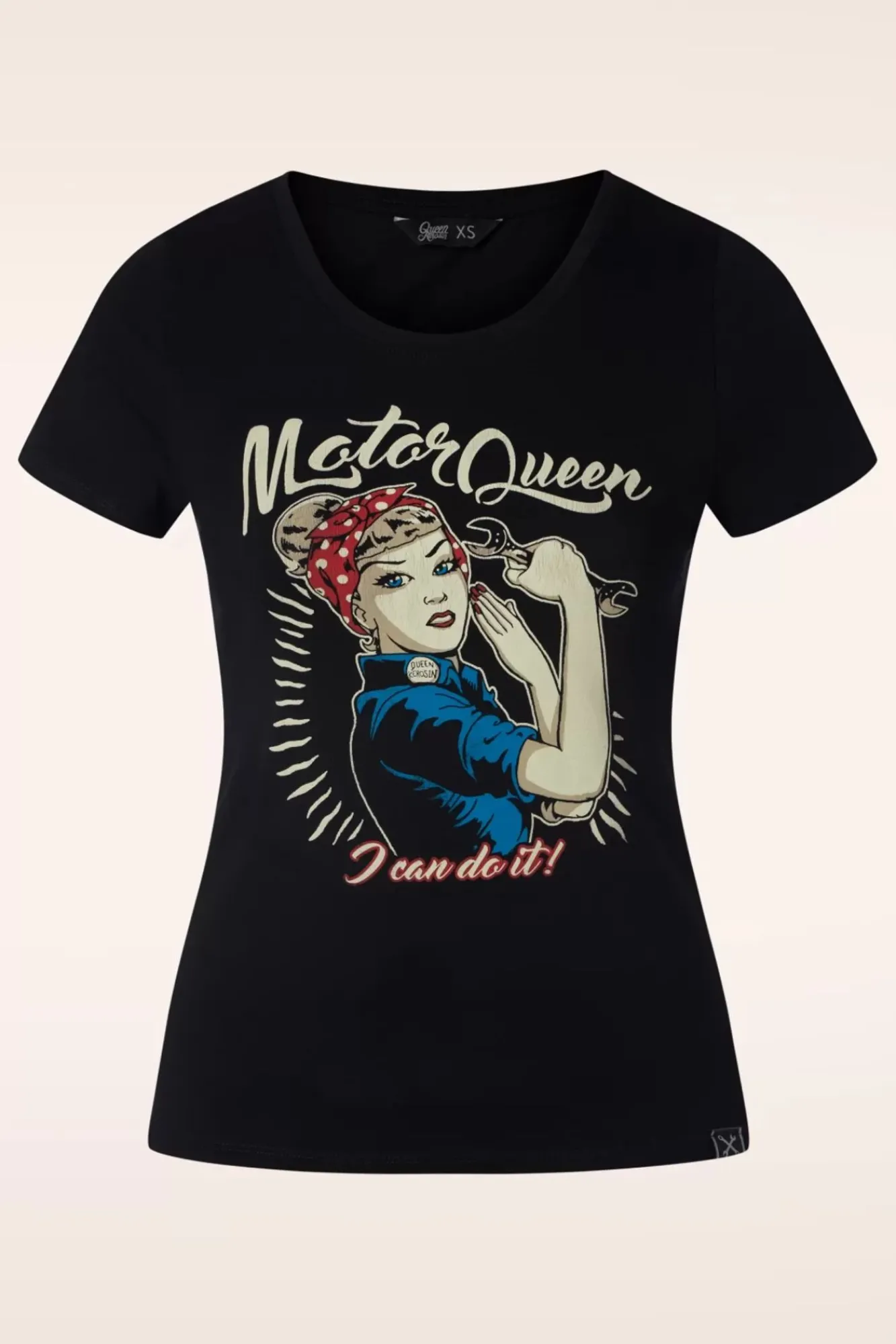 New Queen Kerosin I Can Do It Motor Queen T-Shirt In Schwarz