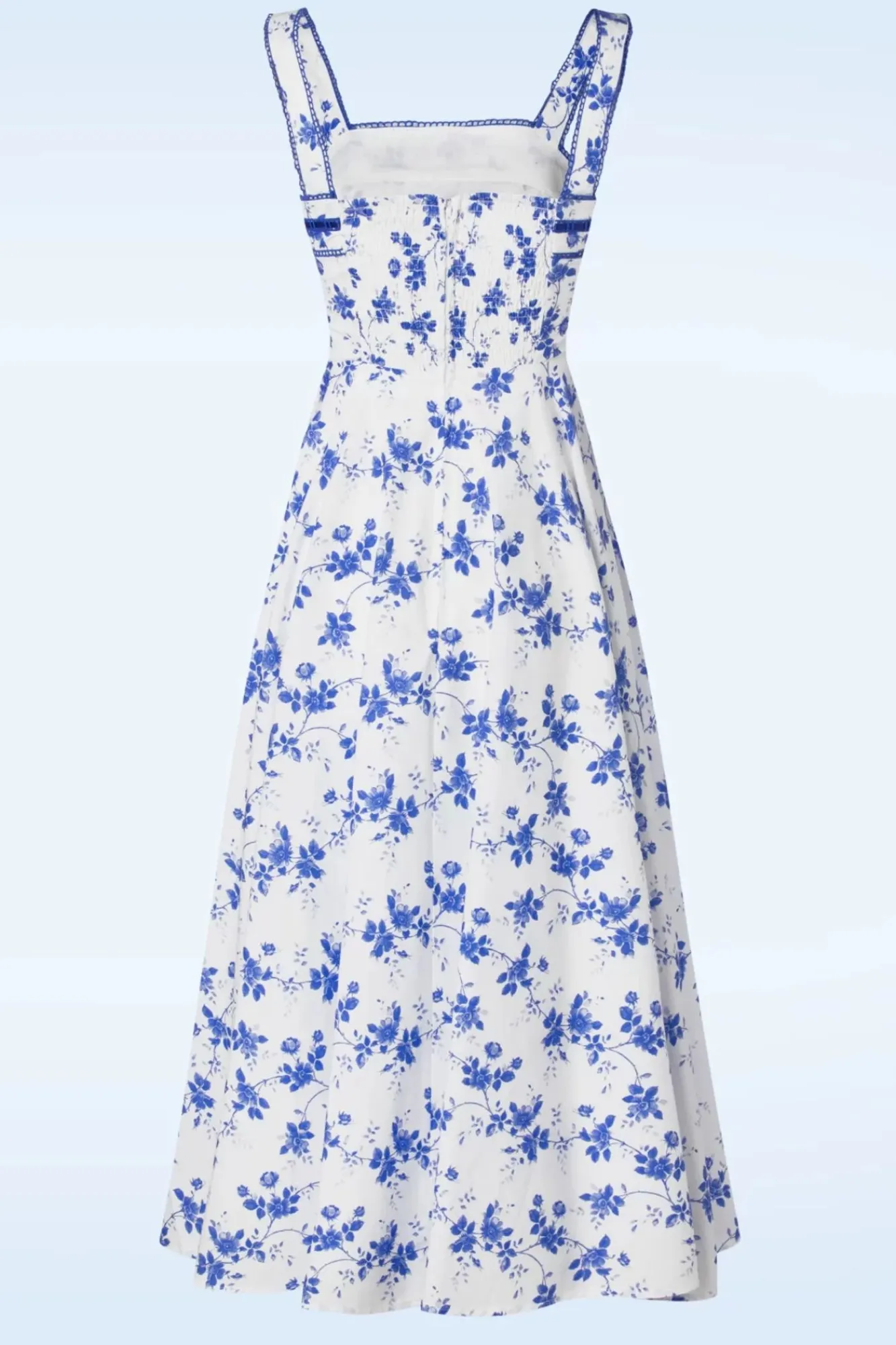Store Timeless Ivy Floral Kleid In Eisigem Weis Und Blau