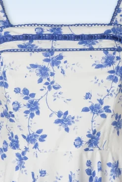 Store Timeless Ivy Floral Kleid In Eisigem Weis Und Blau