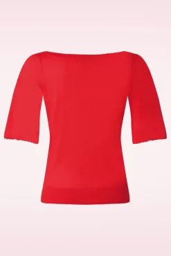 Discount King Louie Ivy Top Wide Sleeve Club In Feurigem Rot