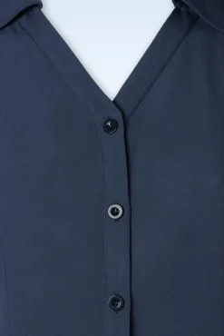 Shop Banned Retro Jane Bluse In Navy