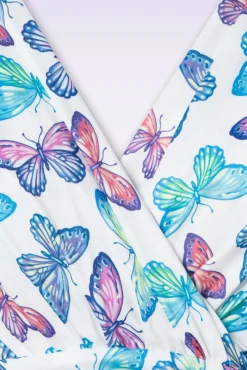 Store Vintage Chic for Topvintage Jane Butterfly Swing-Kleid In Weis