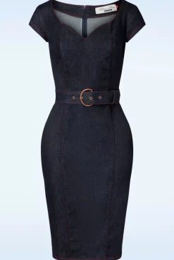 Online Rock-a-Booty Jenna Etuikleid Aus Dunklem Denim