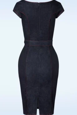 Online Rock-a-Booty Jenna Etuikleid Aus Dunklem Denim