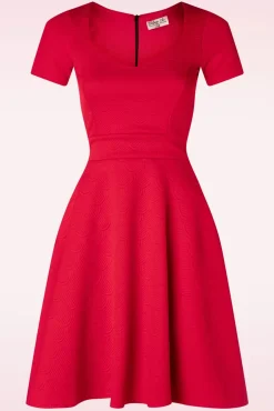 Best Sale Vintage Chic for Topvintage Jenna Jacquard Kleid In Rot