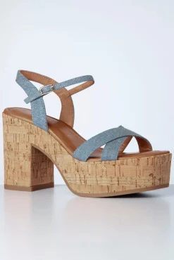 Fashion Tamaris Jenna Plateau Sandalen In Denim