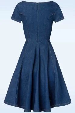 Online Rock-a-Booty Jenna-Anne Swing Kleid Aus Dunklem Denim