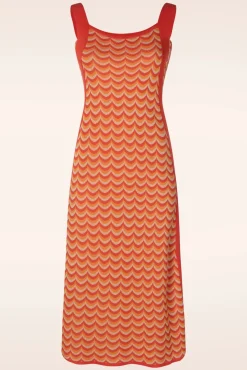Best WNT Collection Jessie Waves Midi Kleid In Orange
