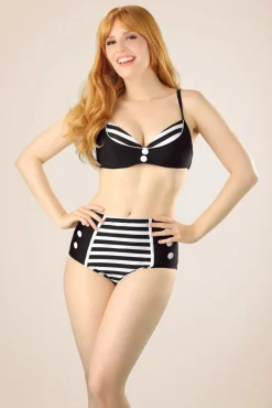 New Belsira Joelle Stripes Bikinihose In Schwarz Und Weis
