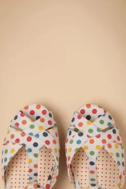 Clearance B.A.I.T. Kira Polkadot Keilsandalen In Weis
