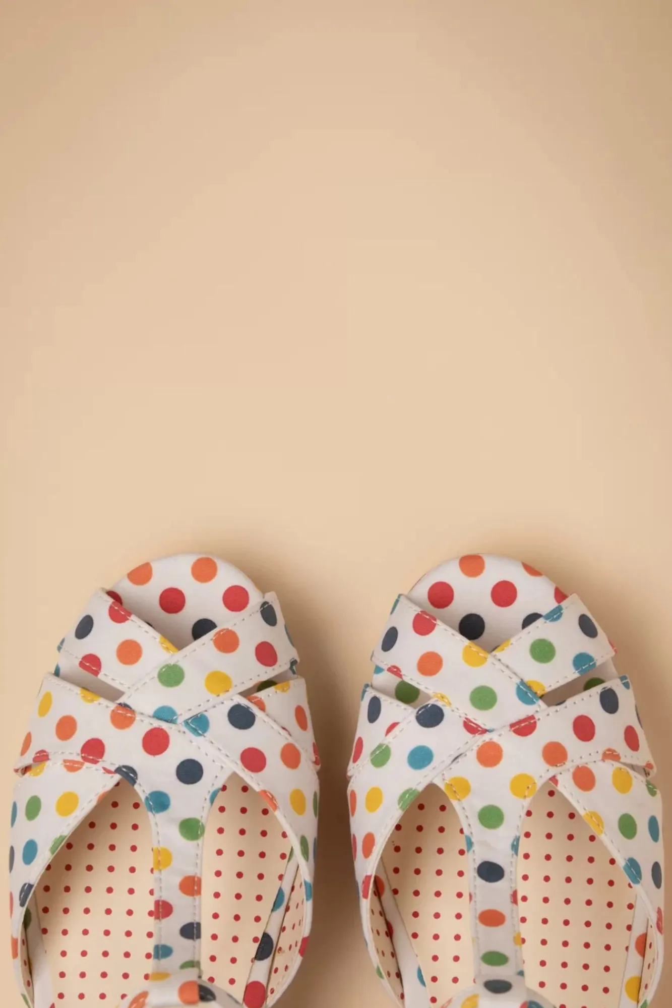 Clearance B.A.I.T. Kira Polkadot Keilsandalen In Weis