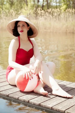 Clearance Esther Williams Klassischer 50Er-Badeanzug In Rot