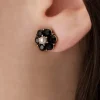 Best Lovely Kleine Jet Flower Ohrstecker In Schwarz