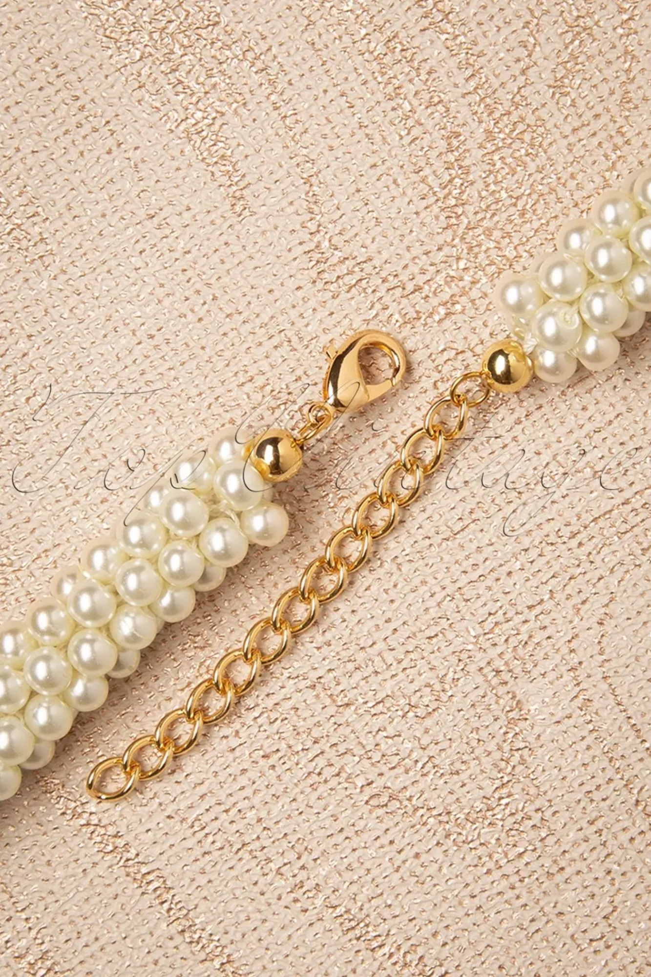 Fashion Topvintage Boutique Collection Klobige Perlenkette In Elfenbein