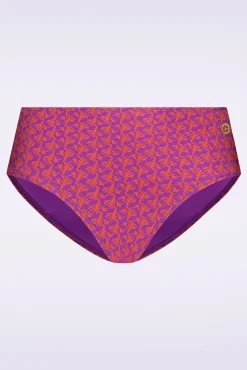 New TC Beach Korallenfarbenes Bikinihoschen Mit Mittlerer Taille In Lila