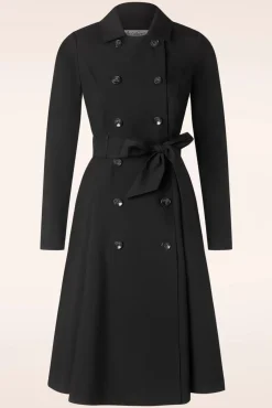 Shop Collectif Clothing Korrina Swing Trenchcoat In Schwarz