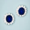 Best Lovely Lady Diana Ohrstecker In Saphir Blau