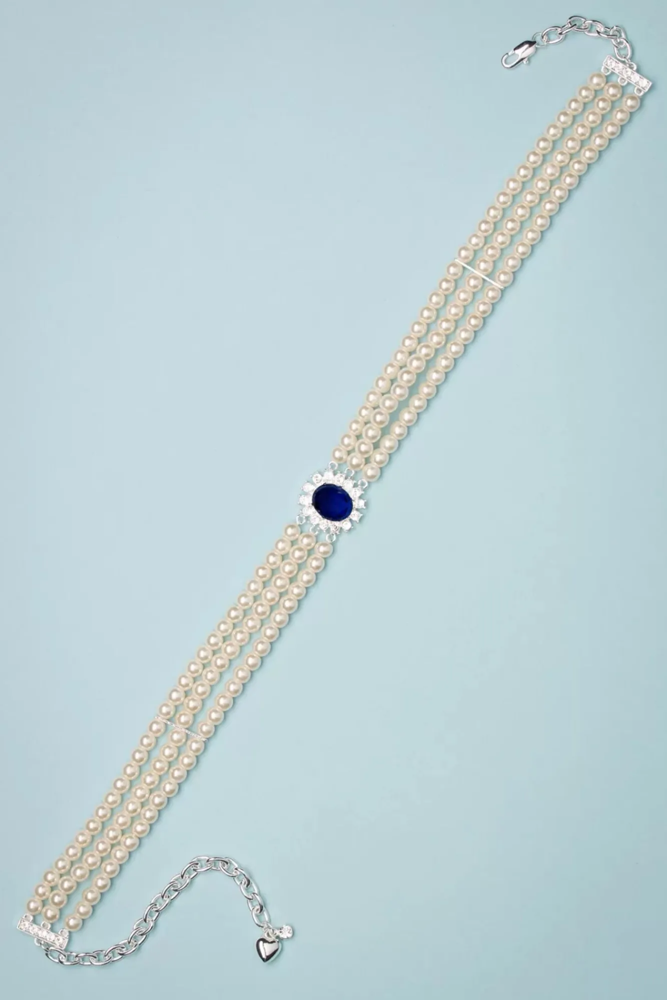Sale Lovely Lady Diana Perlen Halskette In Saphir Blau