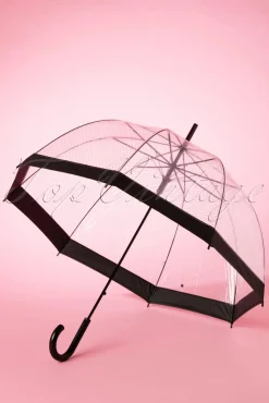 Best Sale So Rainy Lady Dot Transparenter Kuppelschirm In Schwarz