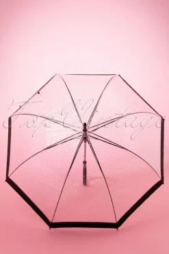 Best Sale So Rainy Lady Dot Transparenter Kuppelschirm In Schwarz