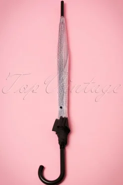 Best Sale So Rainy Lady Dot Transparenter Kuppelschirm In Schwarz