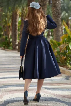 Store Miss Candyfloss Laina Lee Wendbarer Wasserabweisender Mantel In Marineblau Und Blush