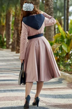 Store Miss Candyfloss Laina Lee Wendbarer Wasserabweisender Mantel In Marineblau Und Blush