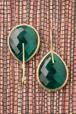 Outlet Day&Eve by Go Dutch Label Lavina Stone Drop Ohrringe In Smaragd