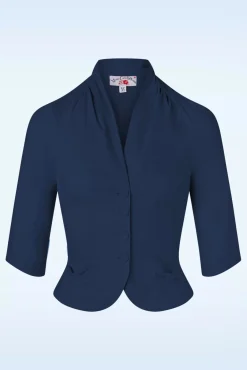 Hot Miss Candyfloss Liza Lee Becoming Versatility Chic Blazer In Marineblau