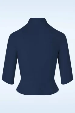 Hot Miss Candyfloss Liza Lee Becoming Versatility Chic Blazer In Marineblau