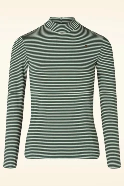 Shop Blutsgeschwister Lonely Lips Streifen Rollkragen Top In Deep Forest Grun