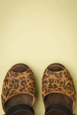 Outlet Lotta from Stockholm Loretta Leder Clogs In Schwarz Und Leopard