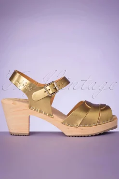 Shop Lotta from Stockholm Loretta Lederclogs In Gold