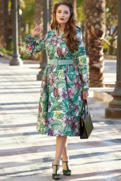 Discount Miss Candyfloss Lorily Minty Floral Reversibler Wasserabweisender Mantel In Mint