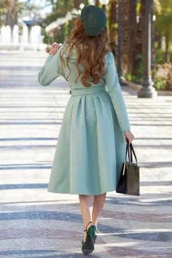 Discount Miss Candyfloss Lorily Minty Floral Reversibler Wasserabweisender Mantel In Mint