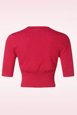 Best Banned Retro Love Heart Strickjacke In Rot