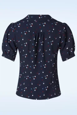 Best Collectif Clothing Luana Chalk Polka Bluse In Marineblau