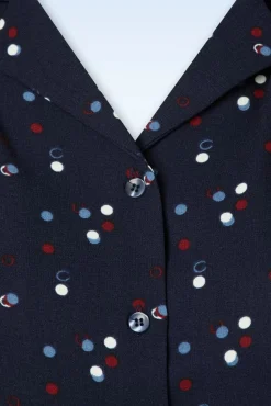 Best Collectif Clothing Luana Chalk Polka Bluse In Marineblau