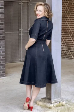 Discount Rock-a-Booty Lucielle Swing Kleid In Dark Denim