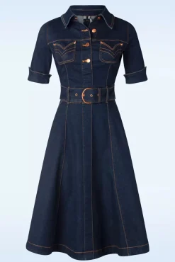 Discount Rock-a-Booty Lucielle Swing Kleid In Dark Denim