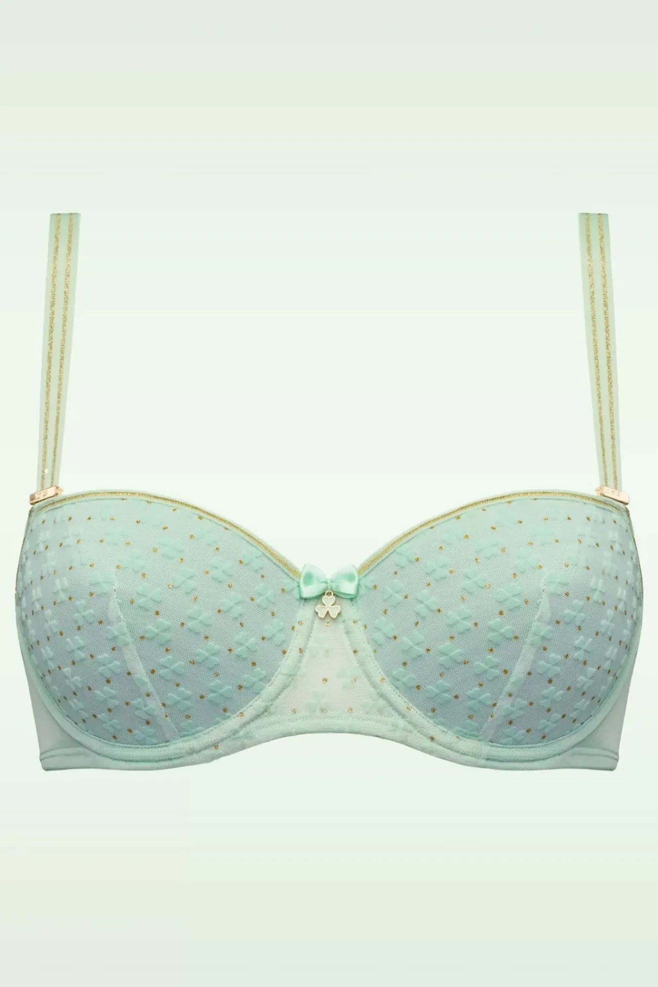 Online Marlies Dekkers Lucky Clover Padded Balcony Bh In Mintgrun Und Gold