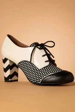 Best Sale Nemonic Madison Lederschuhe In Schwarz Und Cremeweis