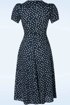 Shop Very Cherry Magnolia Polka Dot Kleid In Marineblau