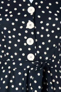 Shop Very Cherry Magnolia Polka Dot Kleid In Marineblau