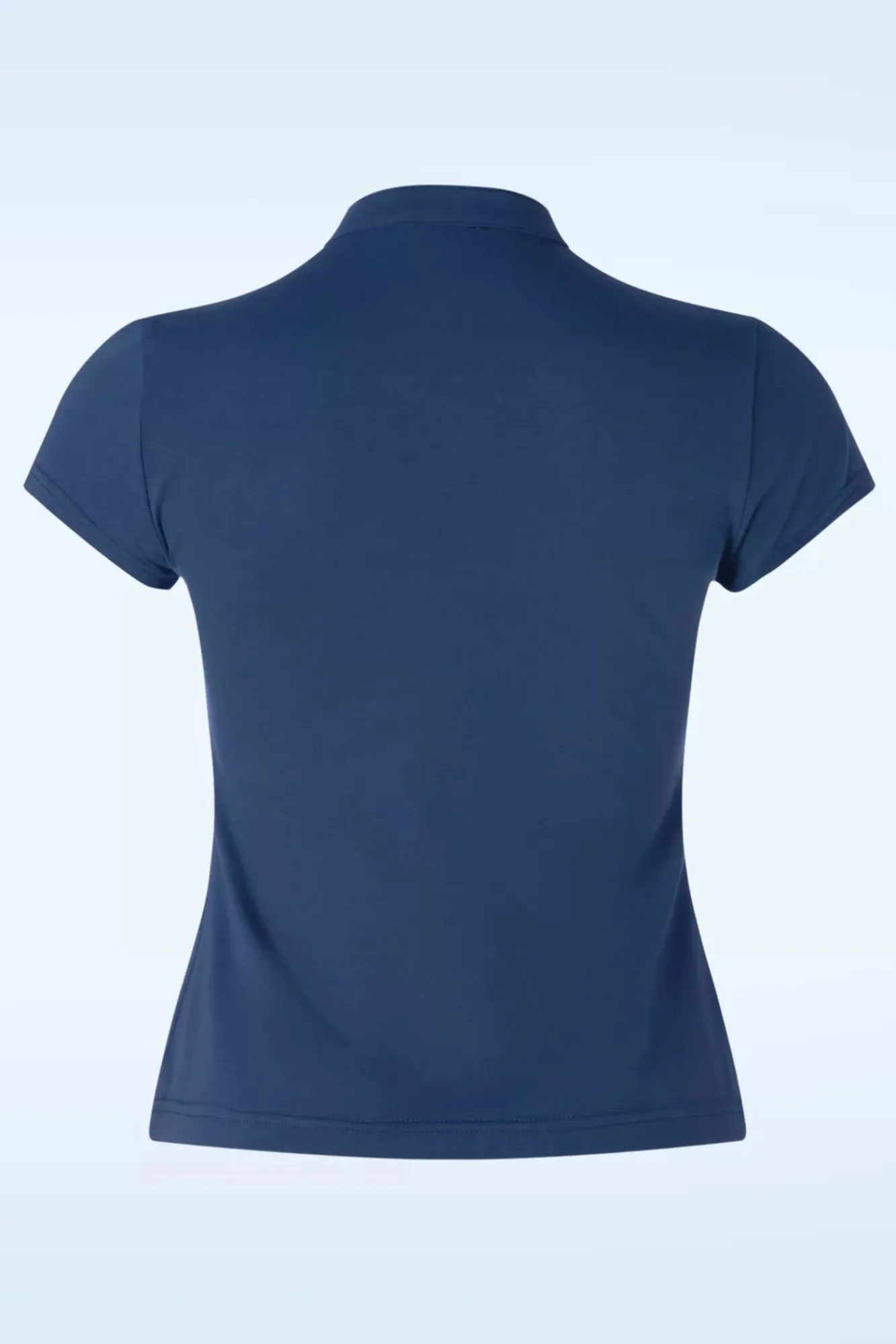 Store Banned Retro Mandarin Top Mit Stehkragen In Marineblau