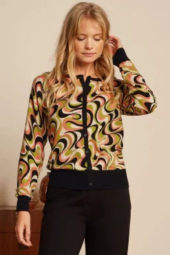 Clearance King Louie Manic Rundhals Strickjacke In Fruhlingsgelb