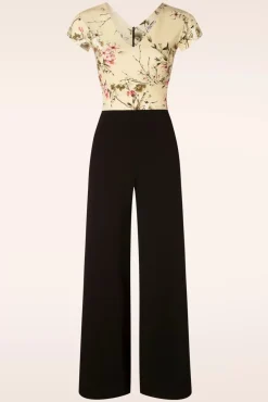 Best Vintage Chic for Topvintage Maribelle Floral Jumpsuit In Schwarz