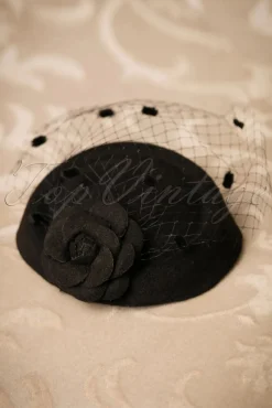 Fashion Banned Retro Marilyn Fascinator In Schwarz