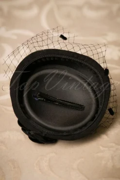 Fashion Banned Retro Marilyn Fascinator In Schwarz