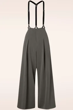 Best Sale Vixen Martha Nadelstreifen Hosentrager Hose In Grau